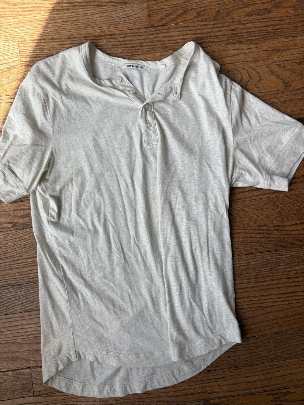 Buck Mason Heather Gray Short-Sleeve Henley Polo